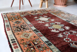 Vintage Turkish rug in a living room setting, pile rug, Turkish rug, vintage rug, portland, rug shop, bright colors, wild shaman, soft rug, bold color, Portland, Oregon, rug store, rug shop, local shop, antique rug