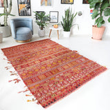 Vintage kilim rug in room decor setting, old rug, antique rug, pastel colors, faded colors, Turkish rug, vintage rug, soft rug, Portland, Oregon, rug store, rug shop, local shop, bold colors, bright colors, faded colors