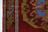 Vintage Turkish rug in a living room setting, pile rug, Turkish rug, vintage rug, portland, rug shop, bright colors, wild shaman, soft rug, bold color, Portland, Oregon, rug store, rug shop, local shop, antique rug