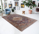 Vintage Turkish rug in a living room setting, pile rug, Turkish rug, vintage rug, portland, rug shop, bright colors, wild shaman, soft rug, bold color, Portland, Oregon, rug store, rug shop, local shop