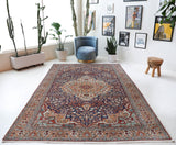 Vintage Turkish rug in a living room setting, pile rug, Turkish rug, vintage rug, portland, rug shop, bright colors, wild shaman, soft rug, bold color, Portland, Oregon, rug store, rug shop, local shop