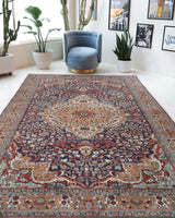 Vintage Turkish rug in a living room setting, pile rug, Turkish rug, vintage rug, portland, rug shop, bright colors, wild shaman, soft rug, bold color, Portland, Oregon, rug store, rug shop, local shop