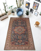 Vintage Turkish rug in a living room setting, pile rug, Turkish rug, vintage rug, portland, rug shop, bright colors, wild shaman, soft rug, bold color, Portland, Oregon, rug store, rug shop, local shop