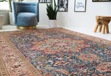 Vintage Turkish rug in a living room setting, pile rug, Turkish rug, vintage rug, portland, rug shop, bright colors, wild shaman, soft rug, bold color, Portland, Oregon, rug store, rug shop, local shop