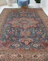 Vintage Turkish rug in a living room setting, pile rug, Turkish rug, vintage rug, portland, rug shop, bright colors, wild shaman, soft rug, bold color, Portland, Oregon, rug store, rug shop, local shop