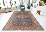 Vintage Turkish rug in a living room setting, pile rug, Turkish rug, vintage rug, portland, rug shop, bright colors, wild shaman, soft rug, bold color, Portland, Oregon, rug store, rug shop, local shop