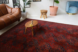 Antique Turkmen rug in a living room setting, pile rug, Turkish rug, vintage rug, portland, rug shop, bright colors, wild shaman, soft rug, bold color, Portland, Oregon, rug store, rug shop, local shop, antique rug