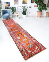 Vintage Turkish runner rug in a living room setting, pile rug, Turkish rug, vintage rug, portland, rug shop, bright colors, wild shaman, soft rug, bold color, Portland, Oregon, rug store, rug shop, local shop