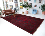 Antique Turkmen rug in a living room setting, pile rug, Turkish rug, vintage rug, portland, rug shop, bright colors, wild shaman, soft rug, bold color, Portland, Oregon, rug store, rug shop, local shop, antique rug