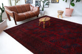 Antique Turkmen rug in a living room setting, pile rug, Turkish rug, vintage rug, portland, rug shop, bright colors, wild shaman, soft rug, bold color, Portland, Oregon, rug store, rug shop, local shop, antique rug