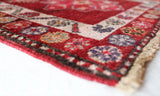 Vintage Turkish runner rug in a living room setting, pile rug, Turkish rug, vintage rug, portland, rug shop, bright colors, wild shaman, soft rug, bold color, Portland, Oregon, rug store, rug shop, local shop,
