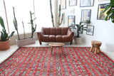Vintage kilim rug in living room setting, bright colors, wild shaman, soft rug, bold color, Portland, Oregon, rug store, rug shop, local shop, vintage rug, modern kilim, warm colors