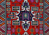 Vintage Turkish runner rug in a living room setting, pile rug, Turkish rug, vintage rug, portland, rug shop, bright colors, wild shaman, soft rug, bold color, Portland, Oregon, rug store, rug shop, local shop,