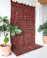 Vintage kilim rug in living room setting, bright colors, wild shaman, soft rug, bold color, Portland, Oregon, rug store, rug shop, local shop, vintage rug, modern kilim, warm colors