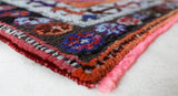 Vintage Turkish runner rug in a living room setting, pile rug, Turkish rug, vintage rug, portland, rug shop, bright colors, wild shaman, soft rug, bold color, Portland, Oregon, rug store, rug shop, local shop,