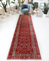 Vintage Turkish runner rug in a living room setting, pile rug, Turkish rug, vintage rug, portland, rug shop, bright colors, wild shaman, soft rug, bold color, Portland, Oregon, rug store, rug shop, local shop