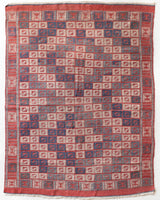 Vintage kilim rug in room decor setting, old rug, antique rug, pastel colors, faded colors, Turkish rug, vintage rug, soft rug, Portland, Oregon, rug store, rug shop, local shop, bold colors, bright colors, faded colors