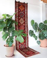 Vintage Kurdish Herki Runner Rug 2'10"x12'4"