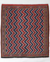 Vintage kilim rug in living room setting, bright colors, wild shaman, soft rug, bold color, Portland, Oregon, rug store, rug shop, local shop, vintage rug, modern kilim, warm colors