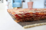 Vintage Turkish rug in a living room setting, pile rug, Turkish rug, vintage rug, portland, rug shop, bright colors, wild shaman, soft rug, bold color, Portland, Oregon, rug store, rug shop, local shop, shag rug, shaggy, plush,tulu rugs