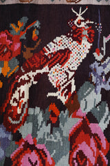 Vintage kilim rug in living room setting, bright colors, wild shaman, soft rug, bold color, Portland, Oregon, rug store, rug shop, local shop, vintage rug, modern kilim, warm colors