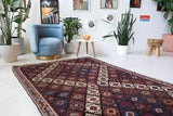 Vintage kilim rug in living room setting, bright colors, wild shaman, soft rug, bold color, Portland, Oregon, rug store, rug shop, local shop, vintage rug, modern kilim, warm colors
