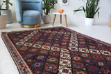 Vintage kilim rug in living room setting, bright colors, wild shaman, soft rug, bold color, Portland, Oregon, rug store, rug shop, local shop, vintage rug, modern kilim, warm colors