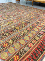 Old Turkish Konya Karapınar Kilim Rug