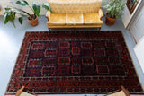 old rug, antique rug, Turkish rug, Portland, Oregon, rug store, rug shop, local shop, bright colors, wild shaman, large rug, area rug, red rug, bold color, baluch rug, burgundy, dark red