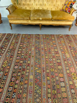 Old Turkish Konya Karapınar Kilim Rug