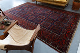 old rug, antique rug, Turkish rug, Portland, Oregon, rug store, rug shop, local shop, bright colors, wild shaman, large rug, area rug, red rug, bold color, baluch rug, burgundy, dark red