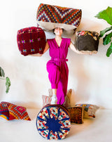 Floor pouf in a living room setting, pillow, turkish pillow, kilim pillow, home decor, decorative pillow, sham, rug pillow, decor, home decor, pouf, floor cushion, cushion, Portland, rugshop, Oregon, Wild Shaman, ottoman