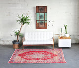 Vintage Demirci Oushak Rug  6ftx7.5ft