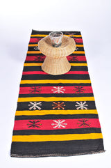 Vintage Anatolian Kilim Runner 2.6ftx7.9ft