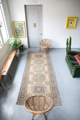Vintage Konya Sille Turkish Runner Rug 4'5"x11'