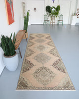 Vintage Konya Sille Turkish Runner Rug 3'10"x11'8"