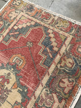 Vintage Faded Anatolian Turkish Runner Rug
