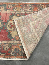 Vintage Faded Anatolian Turkish Runner Rug