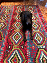 Vintage Ushak Esme Kilim 5.6ftx8.10ft