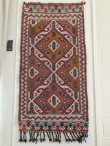 Mini Mersin Mut Cicim Kilim Rug 27"x56"