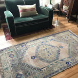 Vintage Faded Anatolian Turkish Rug