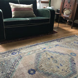 Vintage Faded Anatolian Turkish Rug