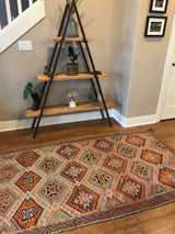 Vintage Mersin Mut Cicim Kilim 4.1x7.6ft