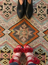 Vintage Mersin Mut Cicim Kilim 4.1x7.6ft