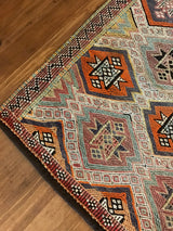 Vintage Mersin Mut Cicim Kilim 4.1x7.6ft