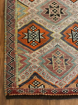 Vintage Mersin Mut Cicim Kilim 4.1x7.6ft