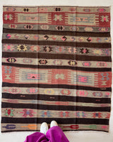 old rug, antique rug, earthy colors, faded colors, turkish rug, vintage rug, flat weave, kilim rug, large area rug, square rug, Wild Shaman, Portland, Oregon, rug store, rug shop, local shop