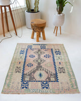 old rug, antique rug, earthy colors, faded colors, Turkish rug, vintage rug, flat weave, kilim rug, large area rug, square rug, Wild Shaman, Portland, Oregon, rug store, rug shop, local shop