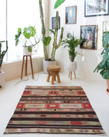 old rug, antique rug, earthy colors, faded colors, Turkish rug, vintage rug, flat weave, kilim rug, large area rug, square rug, Wild Shaman, Portland, Oregon, rug store, rug shop, local shop