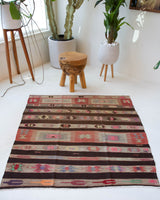 old rug, antique rug, earthy colors, faded colors, turkish rug, vintage rug, flat weave, kilim rug, large area rug, square rug, Wild Shaman, Portland, Oregon, rug store, rug shop, local shop